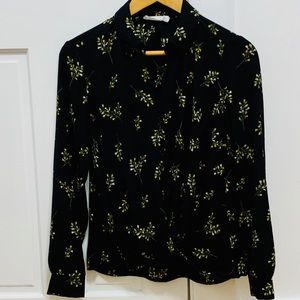 All In Favor black blouse with flower bouquets